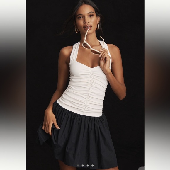 Maeve Halter Twofer Mini Dress - Picture 2 of 7